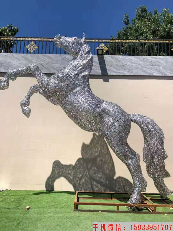 不锈钢镂空马雕塑 动物马 编制工艺1